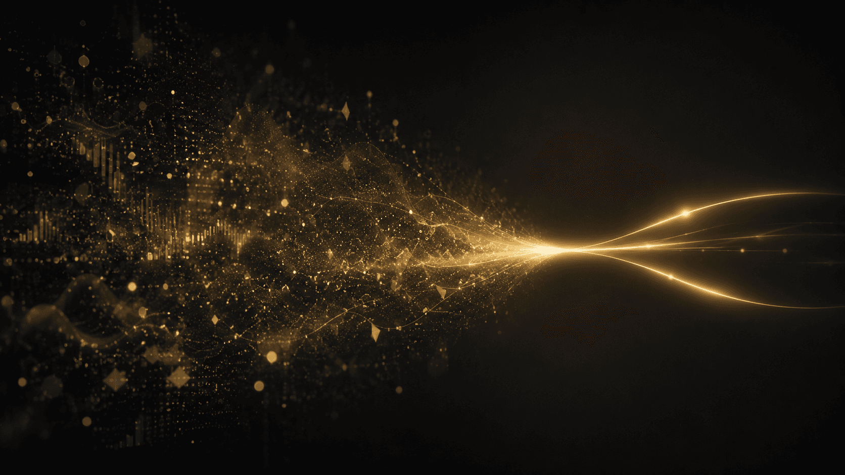 Abstract image of data flowing to a dashboard
