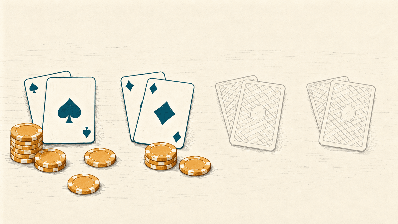 Illustration of poker chips and cards